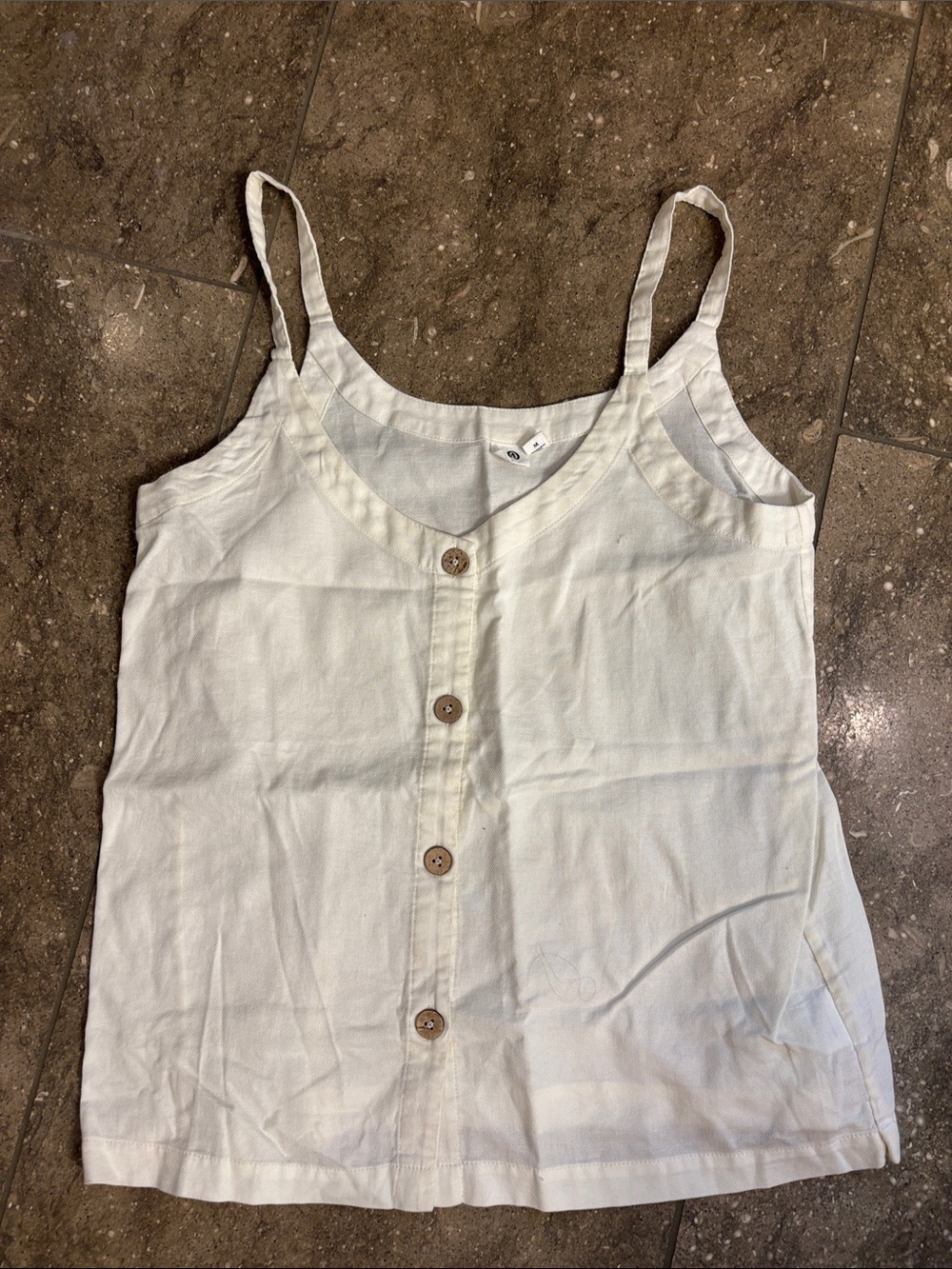 Ten Tree cotton and hemp sleeveless top, cream, M